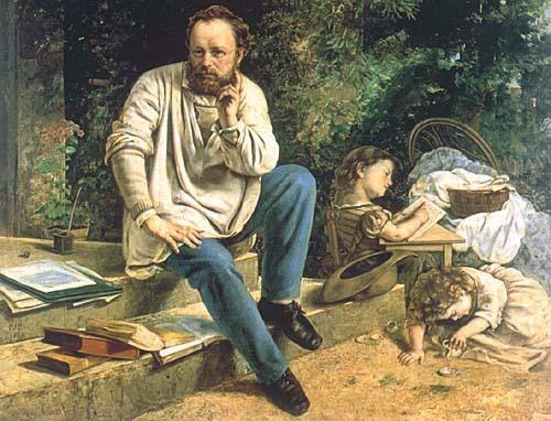 Proudhon and his children, Gustave Courbet